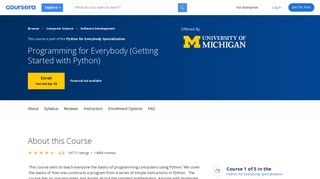 
                            2. Programming for Everybody (Getting Started with Python) | Coursera