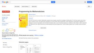 
                            11. Programming for Mathematicians