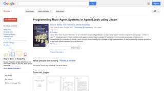 
                            10. Programming Multi-Agent Systems in AgentSpeak using Jason