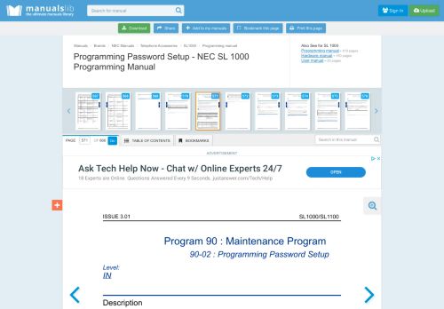 
                            4. Programming Password Setup - Nec SL 1000 Programming Manual ...