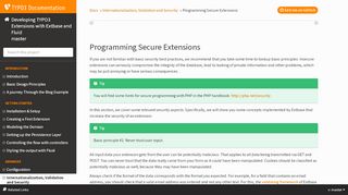 
                            2. programming secure extensions — Developing TYPO3 Extensions ...