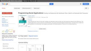 
                            13. Programming Social Applications: Building Viral Experiences with ...