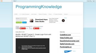 
                            4. ProgrammingKnowledge: MySQL VB.NET Tutorial 2 : Create Login ...