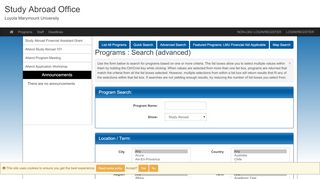 
                            3. Programs > Search (advanced) > Study Abroad Office