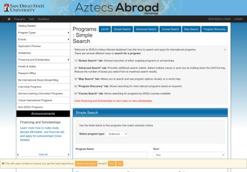 
                            8. Programs > Search (simple) > Aztecs Abroad database