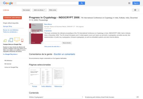 
                            6. Progress in Cryptology - INDOCRYPT 2006: 7th International ...