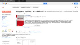 
                            12. Progress in Cryptology – INDOCRYPT 2007: 8th International ... - Risultati da Google Libri