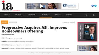 
                            9. Progressive Acquires ASI, Improves Homeowners Offering - IA Magazine