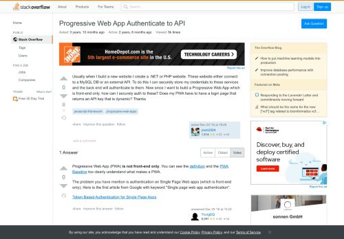 
                            7. Progressive Web App Authenticate to API - Stack Overflow