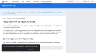 
                            6. Progressive Web App Checklist | Web | Google Developers