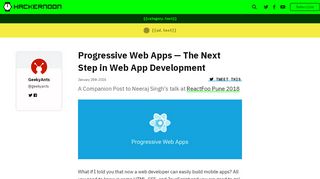 
                            11. Progressive Web Apps — The Next Step in Web App Development