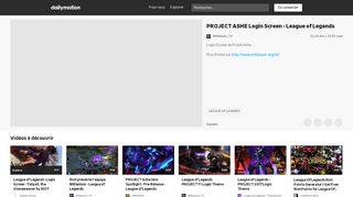 
                            8. PROJECT ASHE Login Screen - League of Legends - Vidéo dailymotion