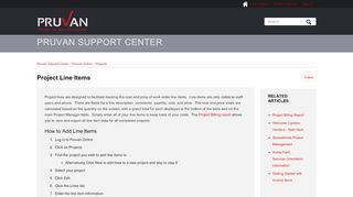 
                            12. Project Line Items – Pruvan Support Center
