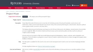 
                            8. Project Muse | Rutgers University Libraries
