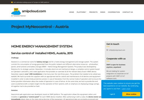 
                            5. Project MyNeocontrol – Austria – SMIP Cloud