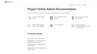 
                            10. Project Online Admin Documentation | Microsoft Docs