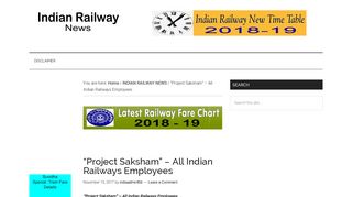 
                            11. “Project Saksham” – All Indian Railways Employees – INDIAN ...