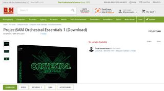 
                            10. ProjectSAM Orchestral Essentials 1 (Download) PS-OE-H B&H Photo