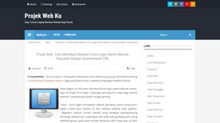 
                            9. Projek Web : Cara Membuat Halaman Form Login Admin Website ...