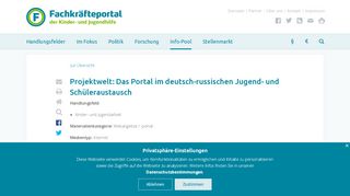 
                            10. Projektwelt: Das Portal im deutsch-russischen Jugend- und ...