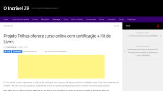 
                            5. Projeto Trilhas oferece curso online com certificação + Kit de Livros ...