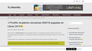 
                            7. Prolific Academic encuestas GRATIS pagadas en Libras 2019