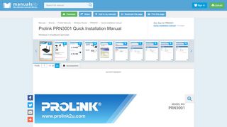 
                            9. PROLINK PRN3001 QUICK INSTALLATION MANUAL Pdf Download.
