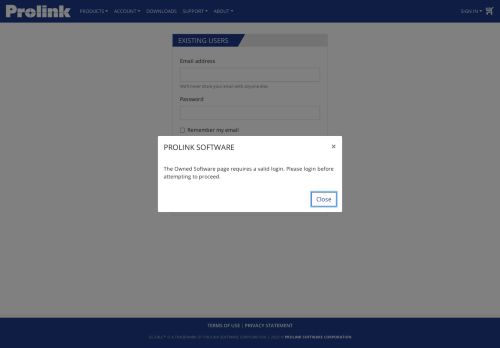 
                            5. Prolink Software - Login