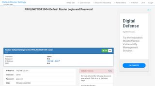 
                            5. PROLiNK WGR1004 Default Router Login and Password - Clean CSS