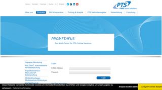 
                            8. PROMETHEUS-Login | PTS fibre based solutions