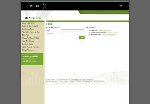 
                            2. Prometric - Login