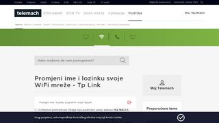 
                            2. Promjeni ime i lozinku svoje WiFi mreže - Tp Link | Telemach BIH PROD