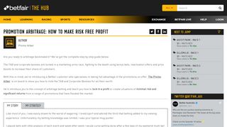 
                            13. Promo Arbitrage | How Pro Punters Make Risk Free Profits | Betfair Hub