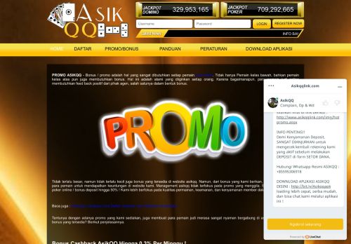 
                            11. Promo / Bonus Yang Tersedia Di Situs Judi Online AsikQQ