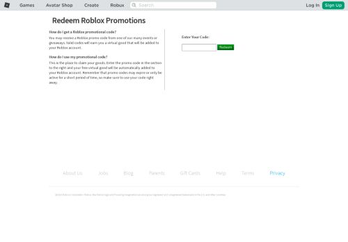 
                            2. promo code - Roblox