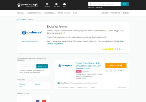 
                            12. √ Promo Exabytes November 2018 Diskon 70% (Domain .ID Murah)