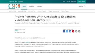 
                            10. Promo Partners With Unsplash to Expand Its Video Creation Library