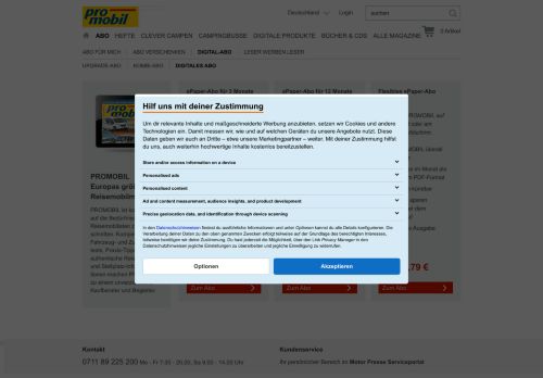 
                            5. promobil - Digitales Abo auswählen im Motor Presse Shop