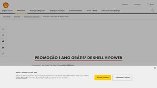 
                            13. Promoção 1 ano grátis¹ de Shell V-Power | Shell Brasil