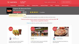 
                            5. Promoção Bobs | Cupons de Desconto Com Até 70% OFF - Cuponeria