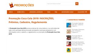 
                            5. PROMOÇÃO COCA COLA 2019 → INSCRIÇÕES, Prêmios, Cadastro