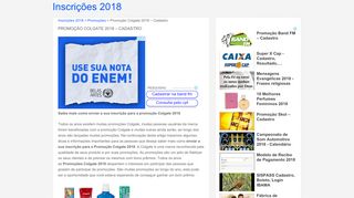 
                            5. Promoção Colgate 2018 - Cadastro | Inscrições 2018