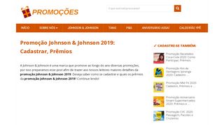 
                            4. PROMOÇÃO JOHNSON & JOHNSON 2019 → Cadastrar, Prêmios