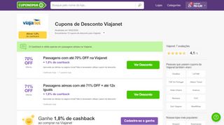 
                            13. Promoção Viajanet - até 50% OFF - Cuponomia