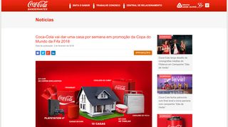 
                            11. PROMOÇÕES Coca-Cola vai dar uma casa por semana em ...