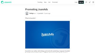 
                            10. Promoting JuanAds — Steemit