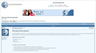 
                            9. promotionbasis.de-Forum :: PB-Login-Routine geändert ...