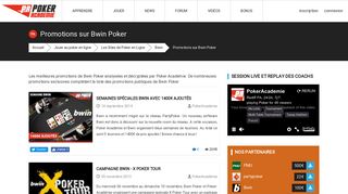 
                            9. Promotions sur Bwin Poker - Poker Academie