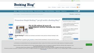 
                            10. Promozione Simple Booking™ per gli iscritti a Booking Blog ...