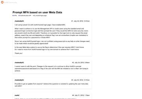 
                            6. Prompt MFA based on user Meta Data - Auth0 Community